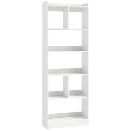 Bibliothèque Ylis étagère ouverte nordique 6 niveaux blanche