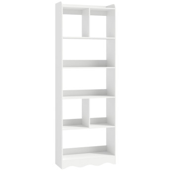 Bibliothèque Ylis étagère ouverte nordique 6 niveaux blanche