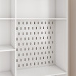 Corson bibliothèque étagère 6 niveaux avec tiroirs et panneau perforé blanc