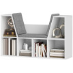 Étagère à livres Haren avec assise 6 compartiments rembourrée blanc
