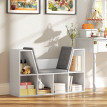 Étagère à livres Haren avec assise 6 compartiments rembourrée blanc