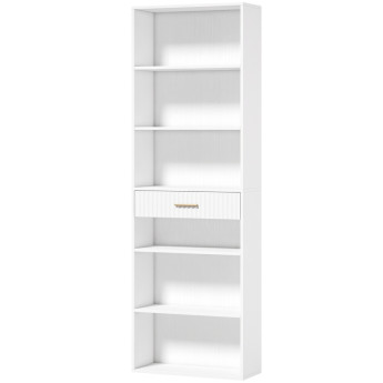 Bibliothèque Celiorio étagère rangement moderne blanc