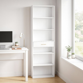 Bibliothèque Celiorio étagère rangement moderne blanc