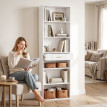 Bibliothèque Celiorio étagère rangement moderne blanc
