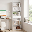 Bibliothèque Celiorio étagère rangement moderne blanc