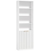 Bibliothèque Berys meuble de rangement étagère haute 6 niveaux blanche