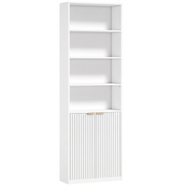 Bibliothèque Berys meuble de rangement étagère haute 6 niveaux blanche