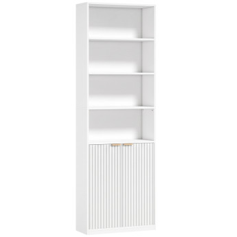 Bibliothèque Berys meuble de rangement étagère haute 6 niveaux blanche