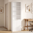 Bibliothèque Berys meuble de rangement étagère haute 6 niveaux blanche