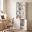 Bibliothèque Berys meuble de rangement étagère haute 6 niveaux blanche