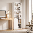 Bibliothèque Berys meuble de rangement étagère haute 6 niveaux blanche