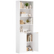 Bibliothèque Berys meuble de rangement étagère haute 6 niveaux blanche