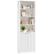Bibliothèque Berys meuble de rangement étagère haute 6 niveaux blanche