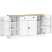 Buffet Alora meuble de cuisine rangement 4 portes tiroir blanc chêne
