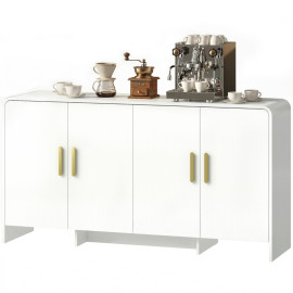 Buffet de Cuisine Velelara meuble TV rangement 4 portes blanc