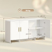 Buffet de Cuisine Velelara meuble TV rangement 4 portes blanc