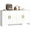 Buffet de Cuisine Velelara meuble TV rangement 4 portes blanc