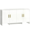 Buffet de Cuisine Velelara meuble TV rangement 4 portes blanc