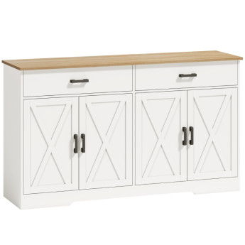 Buffet Celuian meuble de cuisine style ferme blanc