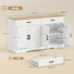 Buffet Celuian meuble de cuisine style ferme blanc