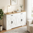 Buffet Celuian meuble de cuisine style ferme blanc