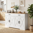 Buffet Celuian meuble de cuisine style ferme blanc