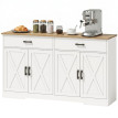 Buffet Celuian meuble de cuisine style ferme blanc