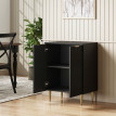 Buffet Elio meuble de rangement cuisine 2 portes étagère réglable noir
