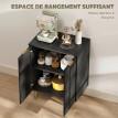 Buffet Elio meuble de rangement cuisine 2 portes étagère réglable noir