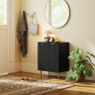 Buffet Elio meuble de rangement cuisine 2 portes étagère réglable noir