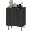 Buffet Elio meuble de rangement cuisine 2 portes étagère réglable noir