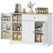 Buffet Doriel campagne rangement cuisine blanc naturel