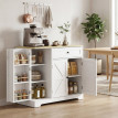 Buffet Doriel campagne rangement cuisine blanc naturel