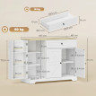 Buffet Doriel campagne rangement cuisine blanc naturel