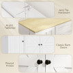 Buffet Doriel campagne rangement cuisine blanc naturel