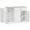 Buffet Doriel campagne rangement cuisine blanc naturel