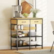 Belvaot Buffet Commode Industriel Rangement Cuisine Bois Naturel Noir