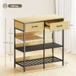 Belvaot Buffet Commode Industriel Rangement Cuisine Bois Naturel Noir