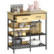 Belvaot Buffet Commode Industriel Rangement Cuisine Bois Naturel Noir