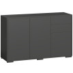 Buffet Kerval meuble de rangement 2 tiroirs 3 portes noir