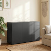 Buffet Kerval meuble de rangement 2 tiroirs 3 portes noir