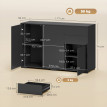 Buffet Kerval meuble de rangement 2 tiroirs 3 portes noir