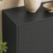 Buffet Kerval meuble de rangement 2 tiroirs 3 portes noir