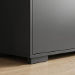 Buffet Kerval meuble de rangement 2 tiroirs 3 portes noir