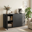Buffet Kerval meuble de rangement 2 tiroirs 3 portes noir