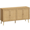 Buffet Avena rotin 4 portes rangement bohème bois naturel