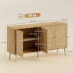 Buffet Avena rotin 4 portes rangement bohème bois naturel
