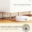 Buffet Erlisas rangement cuisine cannelé tiroirs étagères blanc