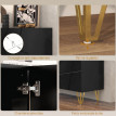 Raleo Buffet de salon rangement brillant 3 portes noir