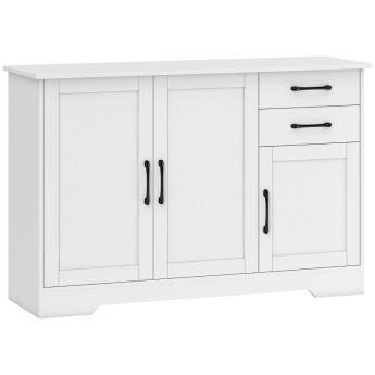 Buffet Norac meuble de rangement moderne 3 portes blanc